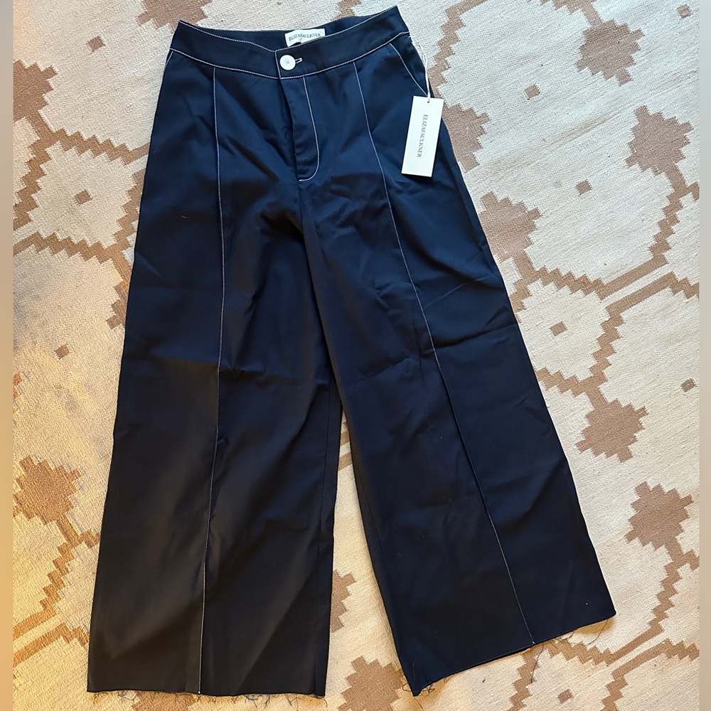NWT Eliza Faulkner Wide Leg Pants Navy - Picture 4 of 5